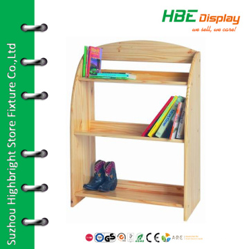 Wooden shelf for book store kids book shelf